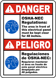Our label printers help you meet these compliance requirements, and give you the ability to create custom electric panel labels. Bilingual Danger Panel Must Be Clear For 48 Inches Label E3457bil By Safetysign Com