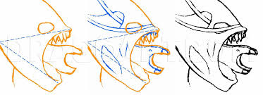 You draw a giant arc for the shoulder. How To Draw An Xenomorph Alien Step By Step Drawing Guide By Finalprodigy Dragoart Com