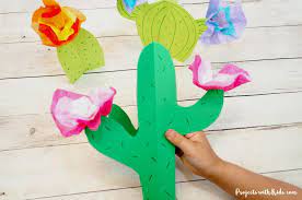 Assembling the paper cactus craft. Fun 3d Cactus Paper Craft Kids Can Make Projects With Kids