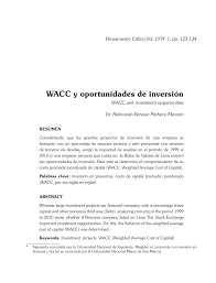 Pdf Wacc Y Oportunidades De Inversion