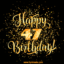 Gold Confetti Animation Loop Gif Happy 47th Birthday Lettering Card Download On Funimada Com
