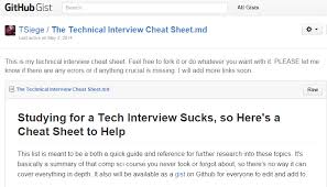 Https Gist Github Com Tsiege Cbb0507082bb18ff7e4b File The Technical Interview Cheat Sheet Md Interview