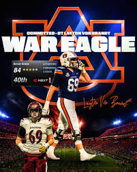 Auburn just got a commitment from 4-star OT Layton von Brandt 🦅 @layton.vonbrandt  Von Brandt is the No. 6 ranked OT in the class and No. 40 overall prospect  in the SC