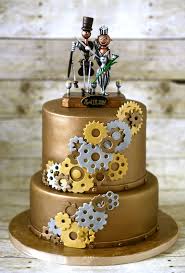 Round Wedding Cakes Steampunk Wedding Cake Designed Around Topper That Bride Provided Steampunk Wedding Cake Chocolate Wedding Cake Cake Design