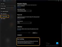 The control panel's personalization pane appears. Change Desktop And Windows Mixed Reality Input Switching