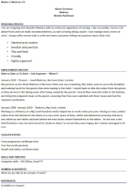 Cv waitress example no experi stunning example of no experience. Waiter Waitress Cv Examples Job Seekers Forums Server Resume Resume Examples Sample Resume
