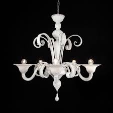 Firenze lampadario in vetro di Murano 5 luci bianco latte : Amazon.it:  Illuminazione