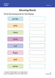 Download free asset english level 1 pdf sample papers for class 3 or practice with online worksheets at india's leading online olympiad practice platform. Rhyming Words For Grade 3 Class 3 Ib Cbse Icse
