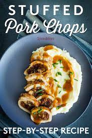 Stuffed Pork Chops With Fig Salami Blue Cheese Hazelnuts Recipe Pork Dinner Pork Dishes Pork Recipes