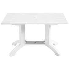 The tabletop has been resealed and polished with epoxy resin. 48 X 32 Rectangle Atlanta White Plastic Resin Patio Table Furniture Leisure