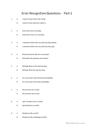 Check spelling or type a new query. Error Recognition English Esl Worksheets For Distance Learning And Physical Classrooms