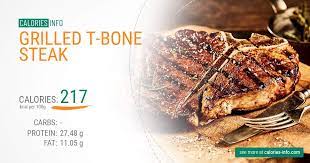 How many calories are in: Grilled T Bone Steak Calories In 100g Oz One Grilled T Bone Steak And More