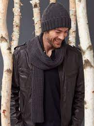 Men S Basic Hat And Scarf Set Yarn Free Knitting Patterns Crochet Patterns Yarnspirations Beginner Knit Hat For Men Hat And Scarf Sets Knitted Hats