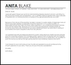 Administrative Medical Assistant Cover Letter Sample Cover Letter Templates Examples