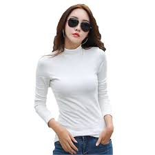 Atasan kaos plus ukuran lengan panjang berleher tinggi. Kaos Leher Tinggi Gaya Korea Lengan Panjang Nori 6008 A1 Accessories