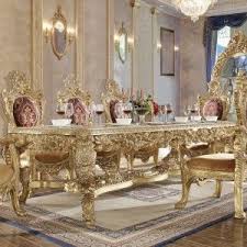 Homey Design Hd 8086 Long Dining Table In Gold Tone Modern Ev Tasarimi Yemek Masasi Victorian