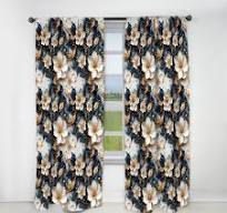 Designart "Victorian Opulence Marble Pattern II" Abstract Marble Curtain -  Blackout Marble Curtain - 1 Panel