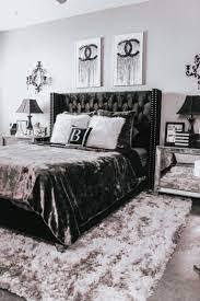 Chic Chanel Bedroom Decor Chanel Prints Black White Grey Bedroom Blondie In The City By Hayley Larue Black Bedroom Decor Woman Bedroom Silver Bedroom