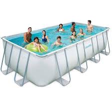 Summer Waves Elite 18 X 9 X 48 Rectangular Premium Metal Frame Above Ground Swimming Pool With Deluxe Accessory Set Wal Trucos Para Acampar Acampar Trucos