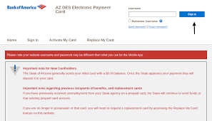 Some states offer online customer service for electronic benefits cards. Www Bankofamerica Com Azdesepc Access To Az Des Electronic Payment Card