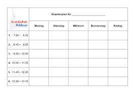 Unterrichtszeiten Grundschule Hiddesen