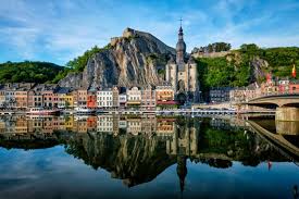 More images for dinant belgium » Premium Photo Night View Of Dinant Town Collegiate Church Of Notre Dame De Dinant Over River Meuse And Pont Charles De Gaulle Bridge And Dinant Citadel Illuminated In The Evening Dinant