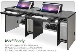 Macpro Andapple 24 Cinema Display Mounted To Flipit Computer Desk Mac Desk Desk Computer Desk