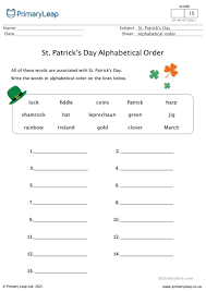 Alphabetize lists, last names, friends, videos, movies, . St Patrick S Day Alphabetical Order English Esl Worksheets For Distance Learning And Physical Classrooms