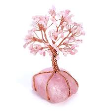 Jovivi Natural Rose Quartz Tumbled Stones Feng Shui Money Tree Rose Quartz Healing Crystals Rose Quartz Gemstone Healing