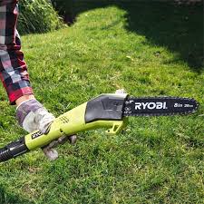 Above the ground with the included extension shaft. Ryobi 18v One Telescopic Pole Pruner Attachment Skin Only Bunnings New Zealand