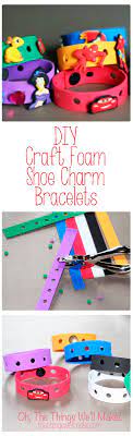 Easy Diy Charm Bracelet For Shoe Charms Jibbitz Fundraising Crafts Foam Crafts Fun Crafts