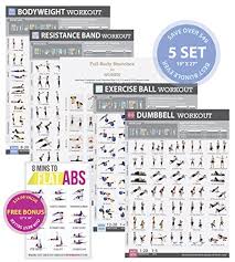 Tone Tighten Home Gym Posters Set Of 5 Exercise Charts 19