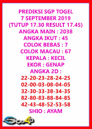 Prediksi Sgp Togel 7 September 2019 Pengikut September 11 September