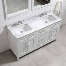 Home Decorators Collection Riverdale 60 In W X 21 In D Vanity In White With A Carrara Marble Vanity Top In White With White Sink Riverdale 60w Double Sink Bathroom Vanity Bathroom