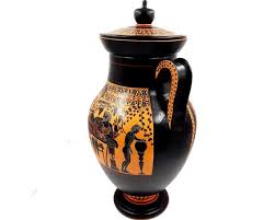 Red and Black Figure Amphora 46cm,hercules and Goddess Athena,museum  Replicas