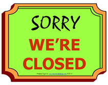 Closed 4th of july sign; Free Printable Closed Temporary Sign