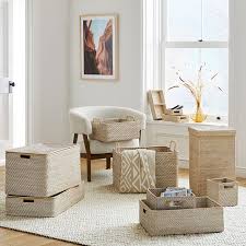But what about cluttering up your sleek and well planned living room design? Modern Weave Lidded Storage Baskets West Elm United Kingdom