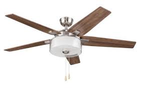 Turn Of The Century Almena 52 Brushed Nickel Ceiling Fan With Integrated Led Light At Menards Brushed Nickel Ceiling Fan Ceiling Fan Led Ceiling Fan