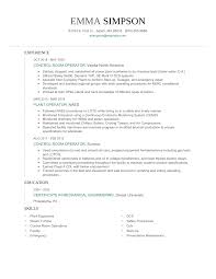 control room operator resume examples