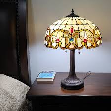 Meyda 118845 hanginghead dragonfly table lamp. Tiffany Style Table Lamp Banker Mission 24 Tall Stained Glass Yellow Red Brown Antique Vintage Light Am355tl16 Amora Lighting Overstock 30632729
