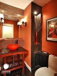 Dare to have an orange bathroom. Burnt Orange Bathroom Ideas Layjao Brown Bathroom Decor Orange Bathroom Decor Bathroom Decor Sets