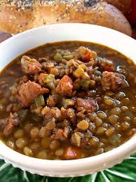 Italian Lentil Soup With Sausage South Your Mouth Lentil Sausage Soup Lentil Soup Recipes Soup Recipes