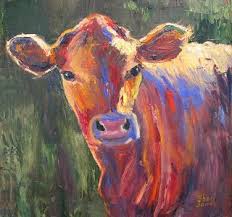Painted Cow Contemporary Cow Painting By Sheri Jones Cow Painting Painting Animal Paintings