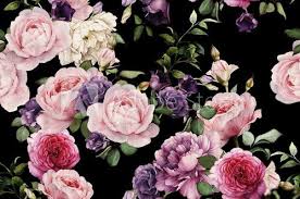 Seamless Floral Pattern With Roses Watercolor Fototapeten Blumen Fixar De