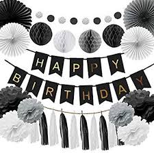 Happyhours Geburtstagsdeko Birthday Girlande Set Deko Geburtstag Fur Junge Manner In Schwarz Und Grau Deko Geb Deko Geburtstag 40 Geburtstag Mann Geburtstag