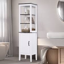 Featuring clean lines and a white, high gloss finish, these are a great way to up the style stakes if you're redecorating your. Kleankin 64 Bathroom Tall Cabinet Storage Cupboard Mdf Free Standing Furniture White Tall Bath Cabinet White Bathroom Tower Cabinet With Adjustable Shelves Unit Freestanding Shower Bath Accessories Aosom Canada