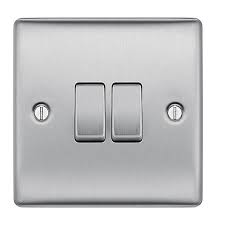 This line of durable switch plates and outlet covers comes in an array of popular finishes, and pressed from a variety of materials, including brass, steel and stainless steel, our classic plates offer. British General 10a 2 Way Brushed Stainless Steel Effect Double Light Switch Diy At B Q