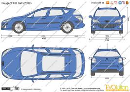 Peugeot 407 Sw Vector Drawing