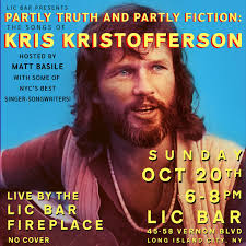 LIC Bar presents: “Partly Truth and Partly Fiction, the Songs of Kris  Kristofferson” 6:00
