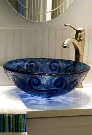 blue glass, cobalt glass, sink